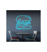 Burger Yazılı ve Şekilli Neon Tabela