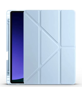Galaxy Tab S9 FE Kılıf Zore Tri Folding Kalem Bölmeli Standlı Kılıf
