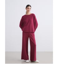 LCW DREAM Bordo Beli Lastikli Kadın Pijama Altı