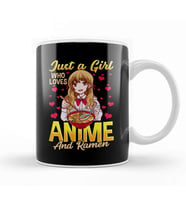 Just A Girl Who Loves Anime And Ramen Funny Foodie Kupa Bardak Porselen