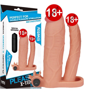 Lovetoy Pleasure X Tender 7.6 cm Dolgulu Çift Taraflı Penis Kılıfı LV314102