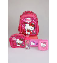 x Dekomus "Love Shine Collection" Hello Kitty Lisanslı Ortopedik İlkokul,Beslenme ve Kalem Çantası,Matara,Beslenme Kabı Seti