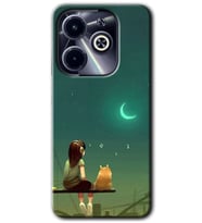 İnfinix Hot 40i Kılıf HD Desen Baskılı Kılıf - Kedili Kız