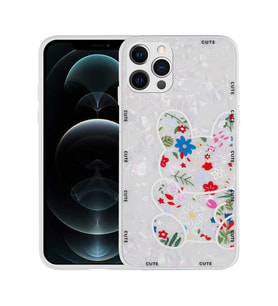 Lexroo iPhone 12 Pro Max Kılıf Desenli Sert Silikon Mumila Kılıf - White Rabbit