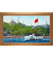 EV İŞYERİ OFİS İÇİN ALTIN ÇERÇEVELİ PASPARTULU TABLO VB312