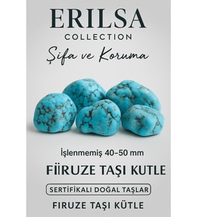 Sertifikalı Ham İşlenmemiş Firuze (Turkuaz) Taşı Kütle – İran Firuze 40-50 mm (Çok Renkli)
