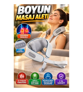 VNB-01 Şarjlı Isıtmalı Boyun ve Omuz Masaj Aleti – Titreşimli Yoğurma Başlıklı, 3 Hız Kademeli