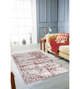 Bordo Vintage Kaymaz Tabanlı Makinede Yıkanabilir Halı AR012 - 100 x 160 cm
