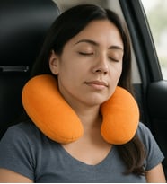 Peluş U Tipi Boyun Yastığı Yumuşak ve Ergonomik Seyahat Konforu (Turuncu)