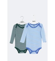 Toontoy Unisex Çizgili 2 Li Zıbın (Beyaz)