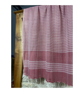 Naturel Kırmızı 90x190 Pamuklu Peştemal