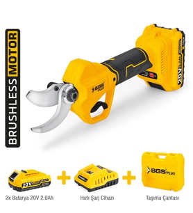 SGS AKÜLÜ BAĞ BUDAMA MAKASI 20V 2*2.0 Ah 32 mm (KÖMÜRSÜZ MOTOR) SGS5558