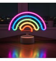 MCG  Plastik Gökkuşağı Neon LED Işık - Dekoratif Renkli Masaüstü ve Ambiyans Aydınlatması