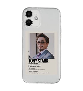 Iphone 12 Uyumlu Tony Stark Robert Downey JR. Desenli Şeffaf Telefon Kılıfı