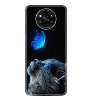 Xiaomi Poco X3 Kılıf Resimli Desenli Silikon Platinium Series Butterfly Cat 1891