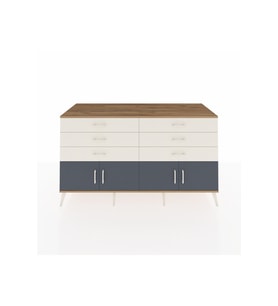 Kronos Konsol 2 Raflı 6 Çekmeceli 4 Kapaklı 176x59x99 Çam-Antrasit/Aytaşı