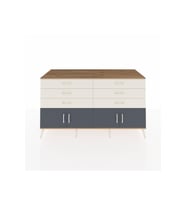 Kronos Konsol 2 Raflı 6 Çekmeceli 4 Kapaklı 176x59x99 Çam-Antrasit/Aytaşı