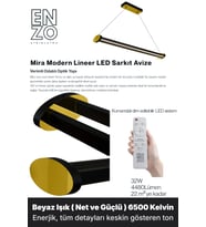 Mira Gold Lineer LED Sarkıt Avize – Kumandalı Dim Edilebilir – Aşağı Işık