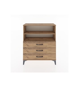 Arges Şifonyer 2 Raflı 3 Çekmeceli 88x30x106 Çam-Çam