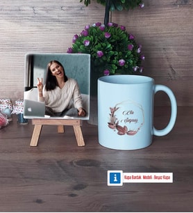 Doğum Günü Hediyesi İsme Özel Fotoğraflı Dekoratif Taş, Kupa Bardak Beyaz Hediye (Model 1)