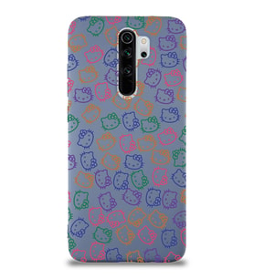 Xiaomi Redmi Note 8 Pro Uyumlu Lansman Kılıf Hello Kitty Tasarımlı İçi Kadife Kapak-Petrol Mavisi (Şeffaf)