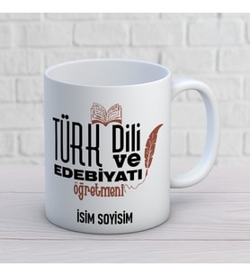 Kişiye Özel Türk Dili ve Edebiyatı Öğretmeni Baskılı Kupa, İsim Soyisim Yazılı Öğretmenler Günü Hediyesi