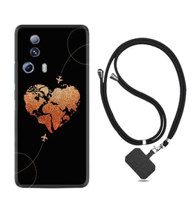 Xiaomi Mi 13 Lite Kılıf Silikon Boyun Askılı İpli Desenli Silikon Plane Heart 1721
