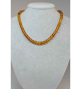 Kehribar Kolye 8mm (23475) (Klipsli)