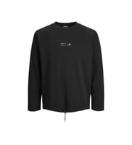 Jack Jones Jconavigator Sweat Crew Neck Erkek Günlük Sweatshirts 12229348-BLACK Siyah