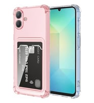 Teknomoda Samsung Galaxy A06 Kılıf Kartlıklı Anti Şok Korumalı Şeffaf Silikon Pembe