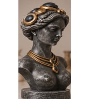 Nü Mücevher İşlemeli Kraliçe Lagertha Büstü Dekoratif Heykel Biblo 25 Cm El Yapımı