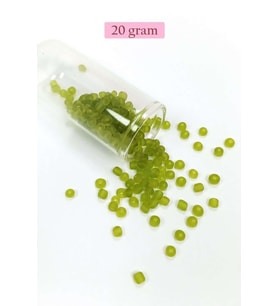 Dökme Cam Kum Boncuk Büyük Boy (6/0) 4 mm - 20 Gram - Şeffaf Mat Yeşil - BNC092