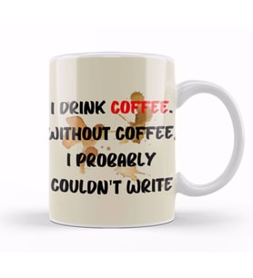 Funny Coffee Drinks Art Lover Gift Quote Kupa Bardak Porselen