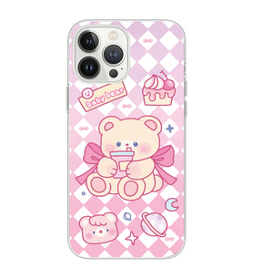 Iphone 12 PRO Uyumlu Happy Bear Tasarımlı Şeffaf Telefon Kılıfı