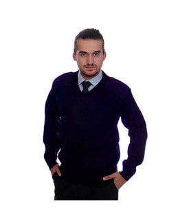 Formteks Güvenlik Kazak  V Yaka Lacivert (Renksiz)