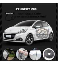 Peugeot 208 Oto Araç Kapı Koruma Fitili 5metre Parlak Siyah Renk