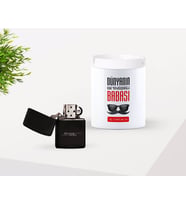 BK Gift Kişiye Özel Babalar Günü Hediyesi Dünyanın En Yakışıklı Babası Tasarımlı Seramik Kül Tablası ve Benzinli Çakmak Seti-2 (Model 1)