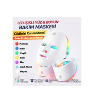 HyMark Yüz ve Boyun Güzellik Cihazı 7 Renkli LED Yüz Maskesi Seti Foton Cilt Bakım Işık Terapisi