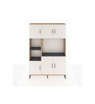 Arges Dolap 9 Raflı 6 Kapaklı 132x30x195 Çam-Aytaşı/Antrasit