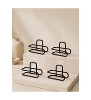 Yapışkanlı Tuvalet Kağıdı Askısı Siyah Metal 4’lü Set