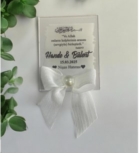Söz Nişan Düğün Hediyesi Şeffaf Pleksi Magnet (10 Adet) sffdk6