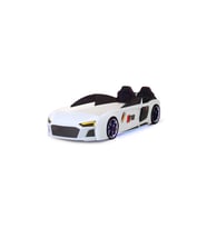 Beyaz Arabalı Yatak V12 Audi Full Ledli Kumandalı ve Müzikli