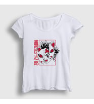 Presmono Kadın Beyaz Mask Tanjiro Kamado Anime Demon Slayer Kimetsu No Yaiba T-Shirt 307599tt