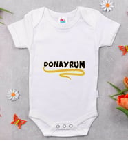 BK Kids Donayrum Tasarımlı Beyaz Bebek Body Zıbın-1