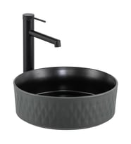 E-W5001GS Tezgah Üstü Lavabo Mat Gri & Siyah