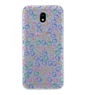 Samsung Galaxy J5 Pro Kapak Hello Kitty Tasarımlı Şeffaf Silikon Kılıf