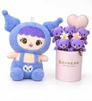 Pinky Lulu Peluş Ayıcık Buketi (Lila)