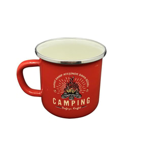 Orcamp Retro Emaye Kupa Bardak Adventure Kırmızı OUT-1900