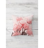 Pembe Güller Çift Tarafı Baskılı Gizli Fermuarlı Yastık Kılıfı Kırlent Koltuk Yastık Kılıfı (Toz Pembe)