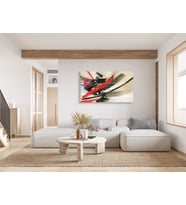 Tablolife Mavro Kokkino Yağlı Boya Dokulu Tablo 90X120,Çerçeve;Siyah